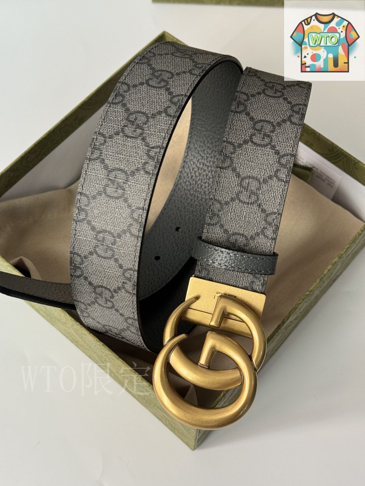 今日WTO】Gucci グッチ ダブル G レトロ回転バックル ベルト