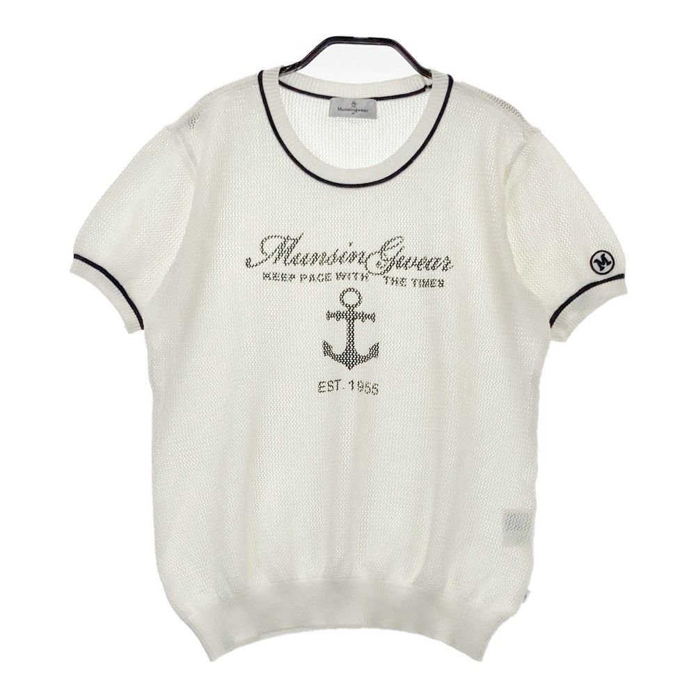 サイズ M MUNSING WEAR マンシングウェア 半袖 メッシュニットセーター ホワイト系 240101431593 ゴルフウェア レディース ストスト