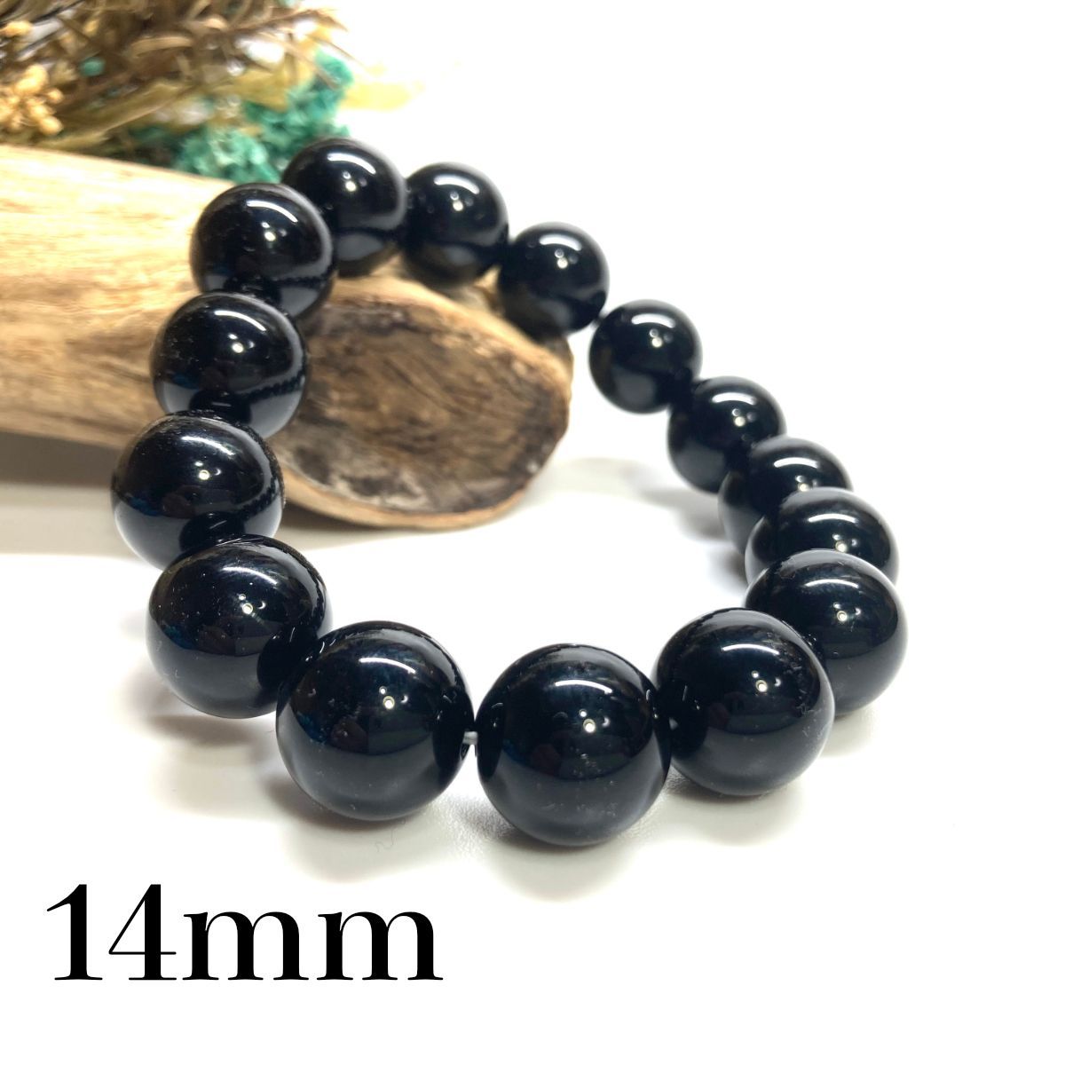 モリオン パワーストーン ブレスレット 天然石ブレス (シルバー) 14mm