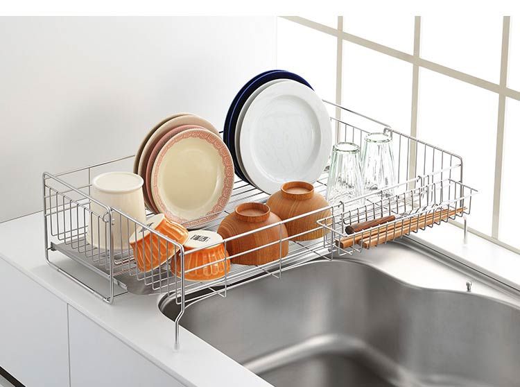 ヨシカワ 日本製 シンクサイド幅の広がる水切り深型 伸縮 幅20~37×奥行