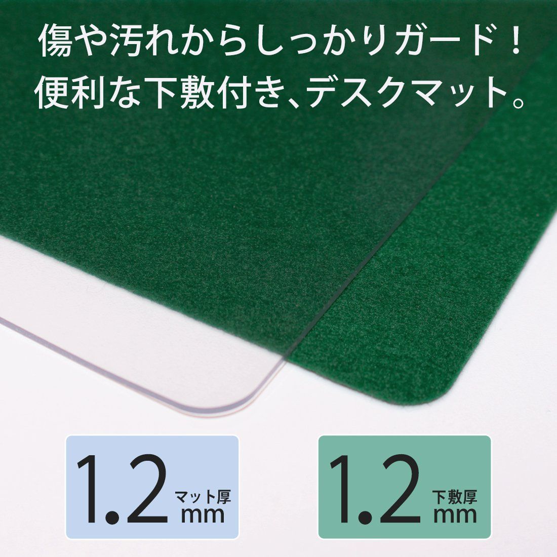 軟質 透明 エコノミータイプ デスクマット 下敷付 1045×715mm プラス 41-067