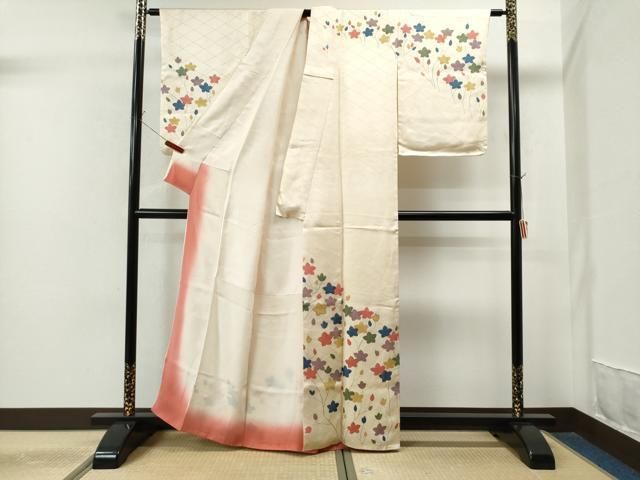 平和屋着物□上質な小紋 作家物 枝花丸文 正絹 逸品 CAAV6329oy