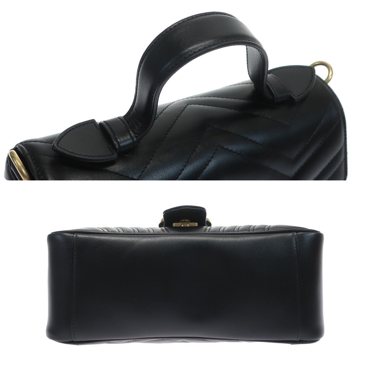 極美品】GUCCI グッチ GGマーモント スモールトップハンドルバッグ 
