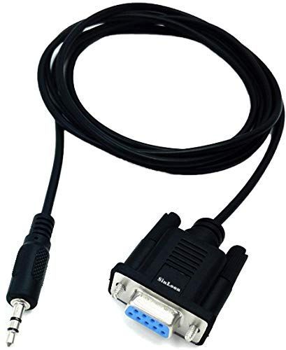 SinLoon DB9 9ピン VGA メス ケーブル DB 9メスから TRS 3.5 mm（1/8インチ）TRS ステレオ オス シリアル データ ケーブル - 6フィート