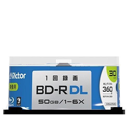 ビクター Victor 1回録画用 BD-R DL VBR260RP30SJ2 片面2層|1-6倍速|30枚 ホワイト