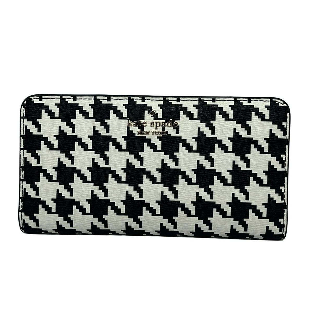 Kate spade ケイトスペード 長財布 - K9152 白×黒 千鳥格子柄