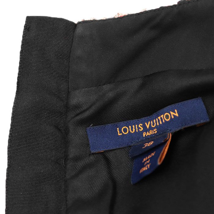  LOUIS VUITTON ルイ ヴィトン スケータードレス 2021 AW ツイード ラメ糸 LV ロゴ モノグラムフラワー ベルテッド ウール混 ショートスリーブ 半袖 ワンピース レディース 38 マルチ イタリア製 RW 212 W FH 0 その他 その他