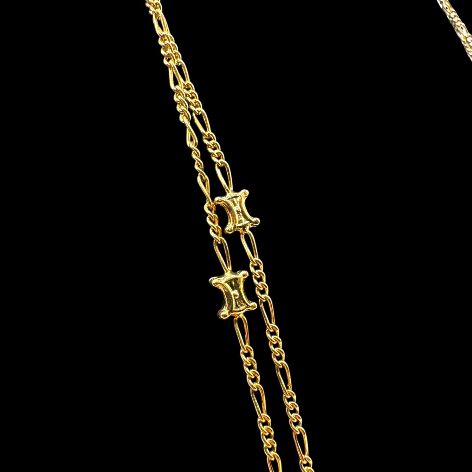 【美品】セリーヌ ネックレス  希少 トリオンフ ビンテージ ゴールド金具 CELINE - セリーヌ ネックレス トリオンフ ネックレス ゴールド