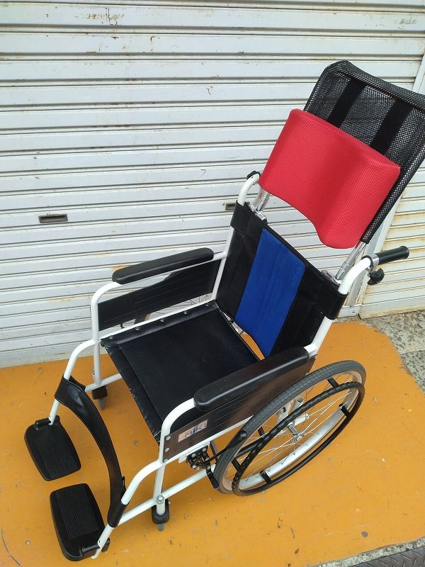 KM-25-0602-06 一部地域を除き ヘッドレスト付き ミキ スタンダード車いす FE-3 ブルー