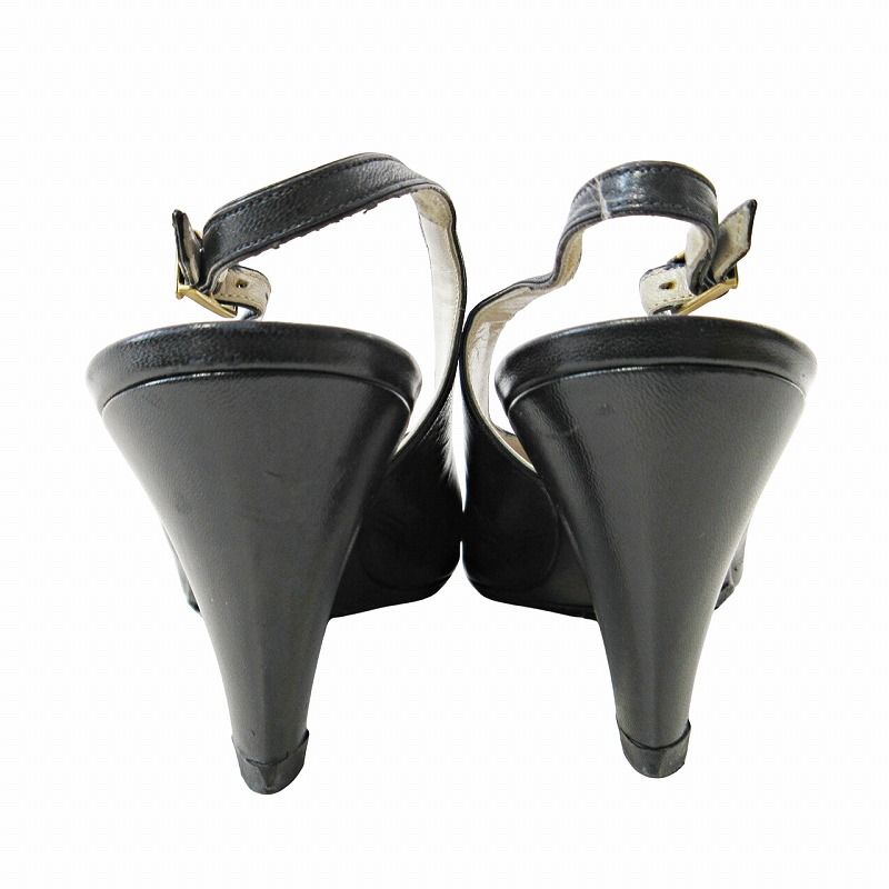 シャネル CHANEL バックストラップ パンプス ミュール レザー