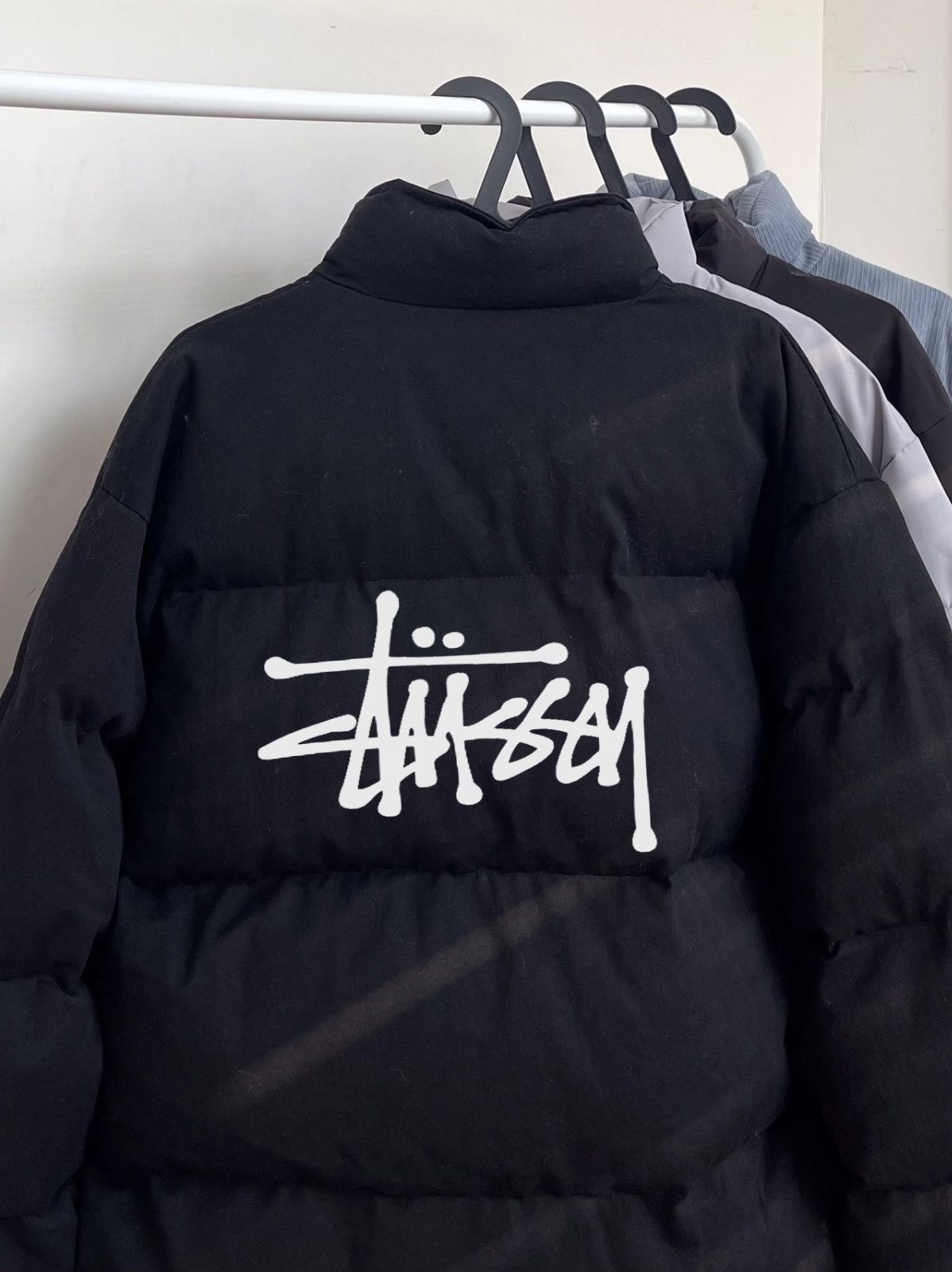 Stussyクラシックアルファベットダウンコートコットンジャケットブレッドスーツ