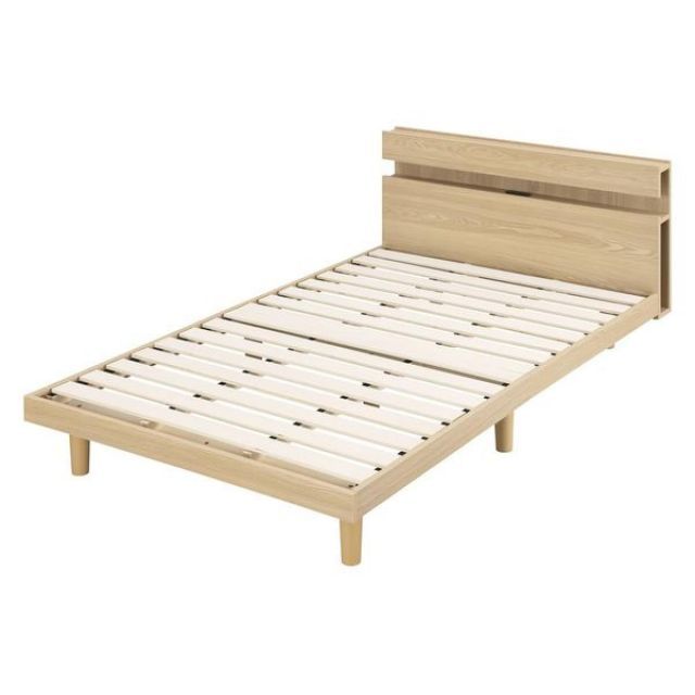 アイリスオーヤマ すのこベッド セミダブル SNBS-SD ナチュラル ベッド 通気性 コンセント付 収納スペース