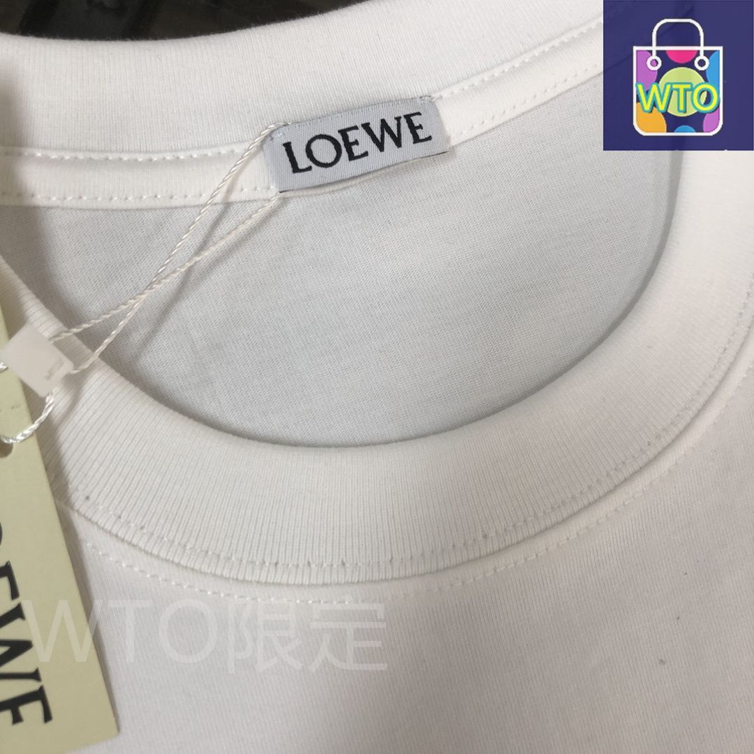 【LOEWE】ロゴプリントホワイトTシャツ　Mサイズ 本日限定特価】LOEWE 春夏 ロゴプリントTシャツ [本日特価|新品