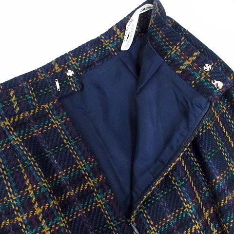 美品✨【バーバリーズ】ウールシルクダブルジャケットスカートセットアップ チェック バーバリーズ Burberrys ウール シルク チェック ツイード