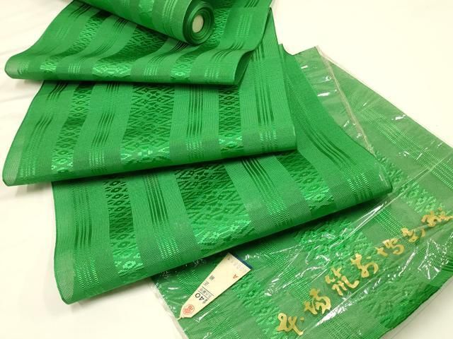 平和屋着物＊夏物 本場筑前博多織 名古屋帯 反物 紗献上 正絹 ♥ AAAZ9889ay