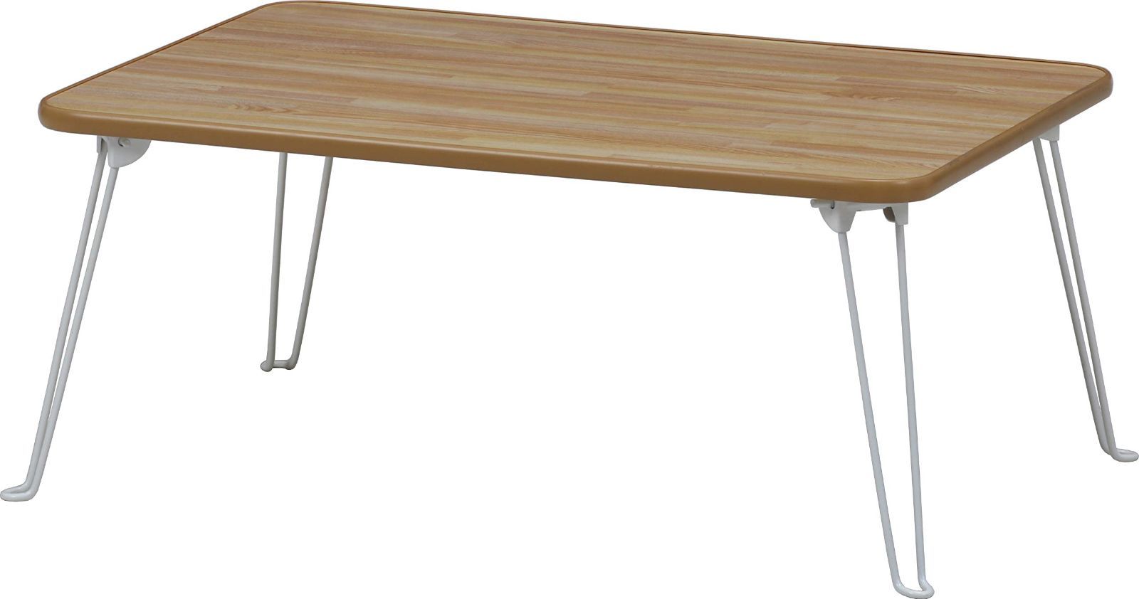 Color:ナチュラル_Style:ナチュラルコンパクト(幅75cm) 不二貿易 折りたたみテーブル 小さめ ローテーブル ミニ 角が丸い アウトドア ピクニックテーブル 幅75×奥行50×高さ32cm ナチュラル 完成品 