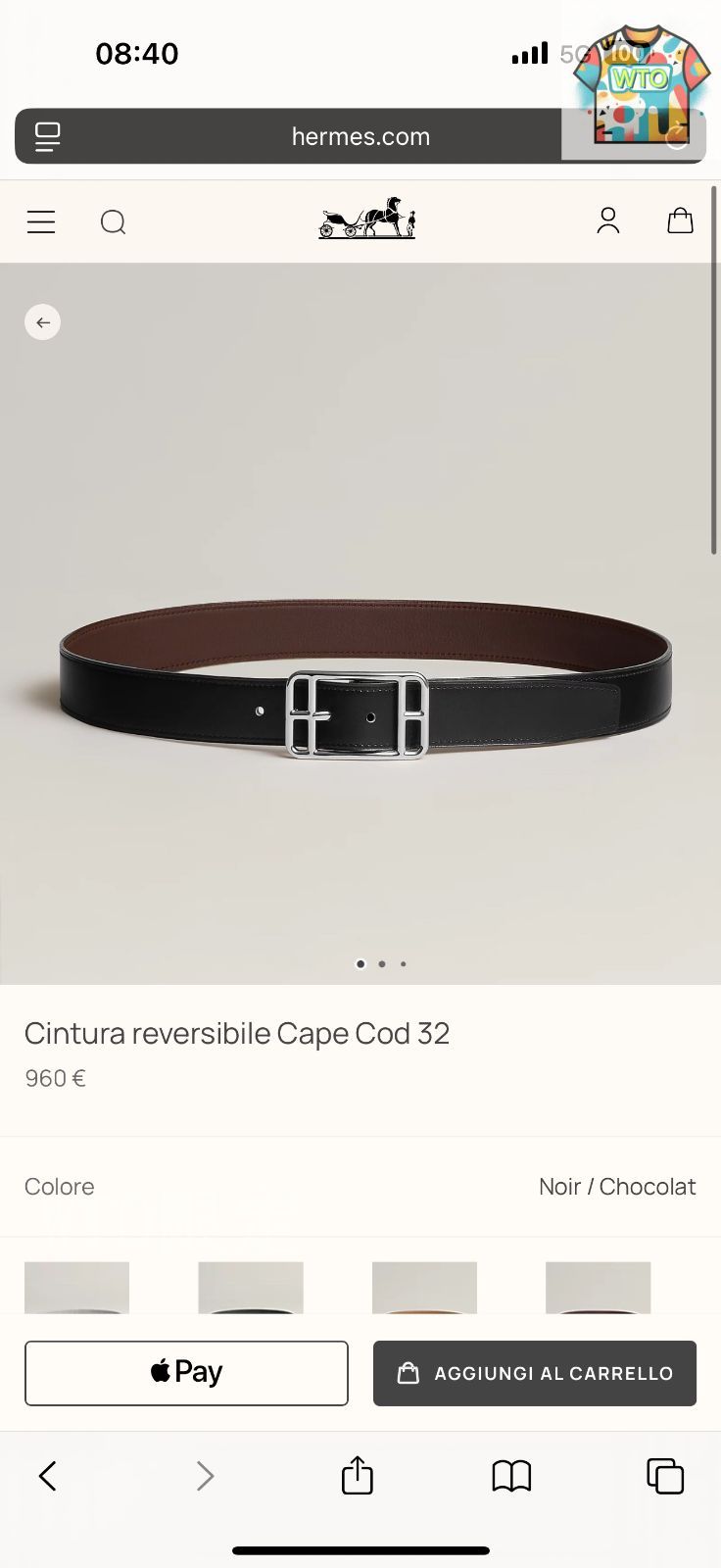 今日WTO】CAPE COD REVERSIBLE ダブルフェイスベルト-ZX15