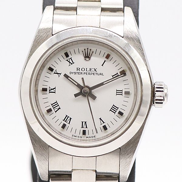 デッドストック級 稼働 ロレックス オイスターパーペチュアル24 76080 P211599 AT 白文字盤 レディース腕時計 0294030 10NBT KMR ABC16826