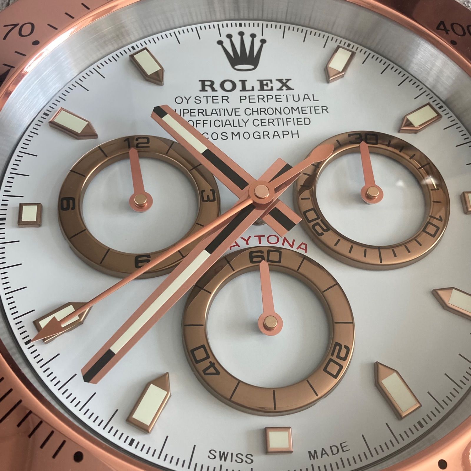 希少！ロレックス ROLEX デイトナ 壁掛け時計 掛け時計 新品未使用 ローズゴールド×ホワイト - メルカリ