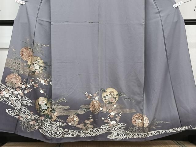 平和屋着物○豪華振袖 草花文 暈し染め 銀彩 正絹 逸品 DAAW5218ud