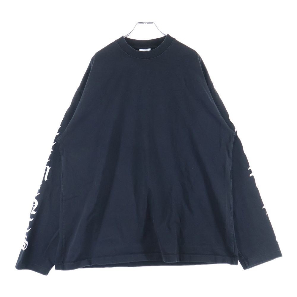 VETEMENTS ヴェトモン 20AW Gothic Font Long sleeve Tee ゴシックフォント長袖カットソー 長袖Tシャツ ロングスリーブカットソー ロンT ブラック UAH21TR526
