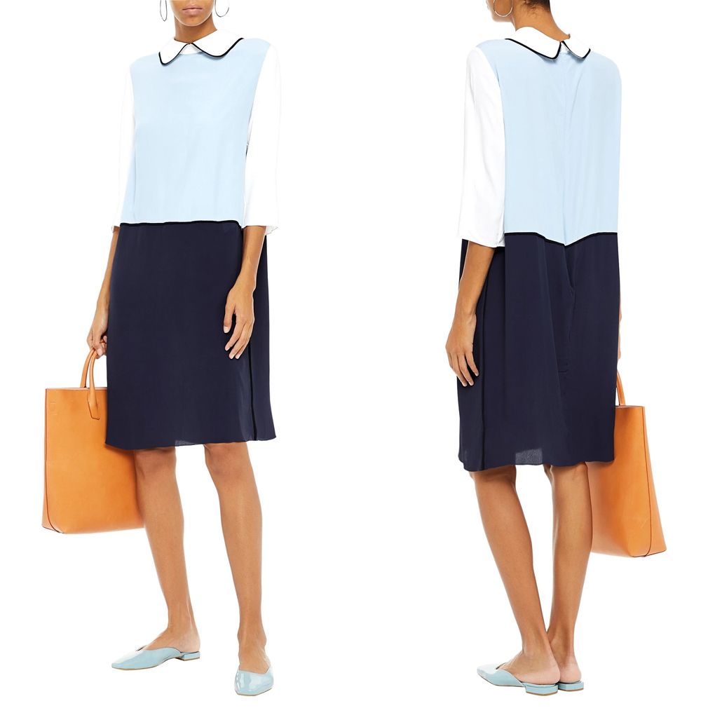 新品マルニ 七分袖 シルクワンピース ブルー #40 MARNI - メルカリ