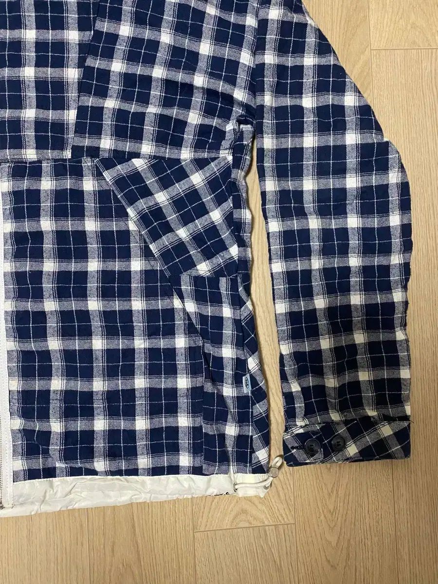 Yeseyesee ネイビー CHECK フード ウィンドブレーカー アウター GULLKHAN_COM