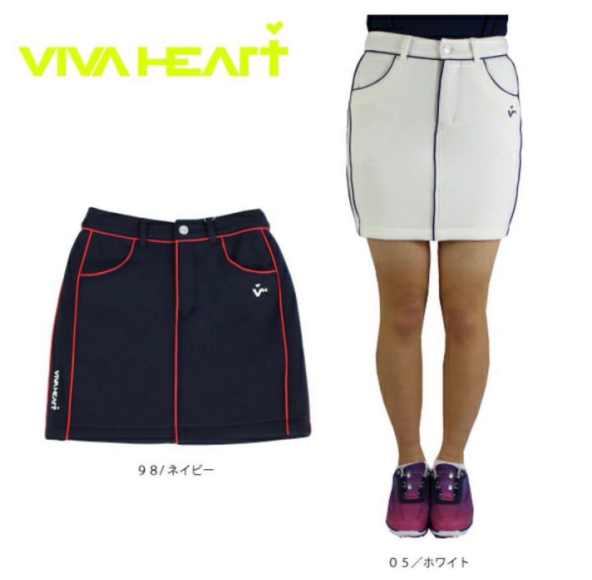 未使用に近い ビバハート レディース VIVA HEART ゴルフスカート