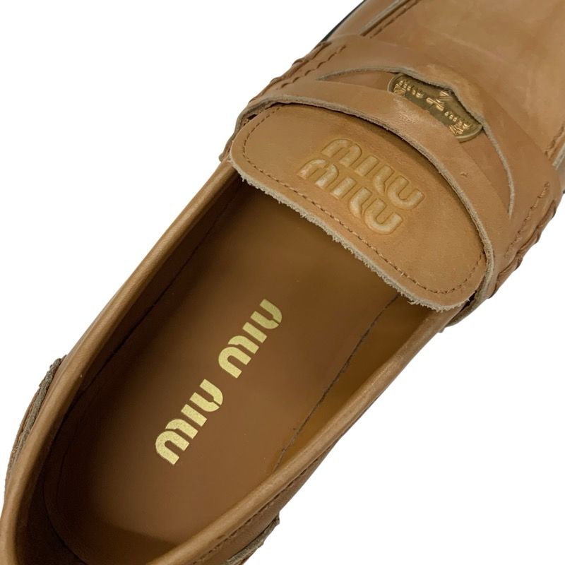 ミュウミュウ MIUMIU ローファー 革靴 靴 シューズ レザー
