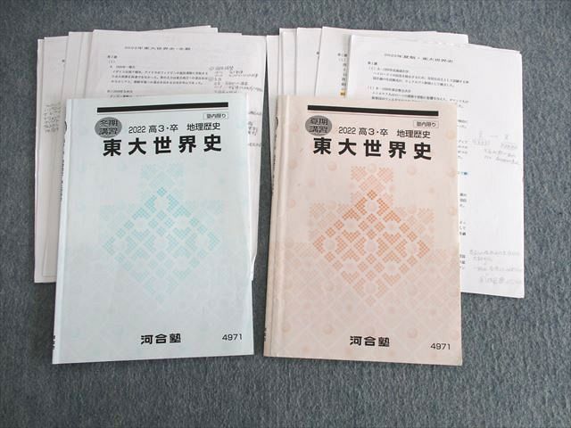 UT02-094 河合塾 東大世界史 テキスト 2022 夏期/冬期 計2冊 13m0D