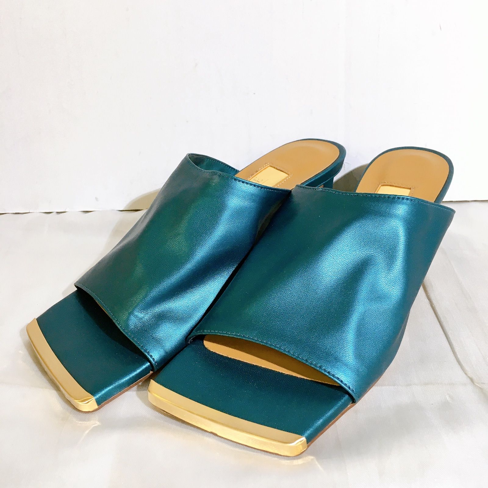 美品】Le Talon GRISE ルタロングリーズ サンダル ブルー Mサイズ