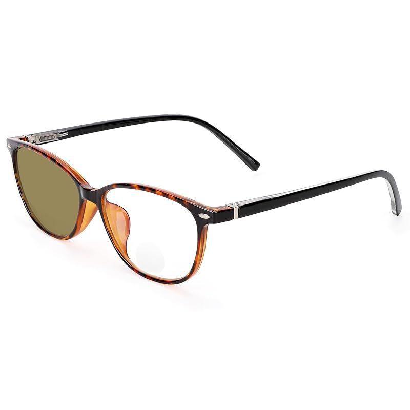 老眼鏡 遠近両用 サングラス 調光 薄型 シニアグラス UＶカット レディース メンズ おしゃれ デミブラック ウエリントン 度数2.0