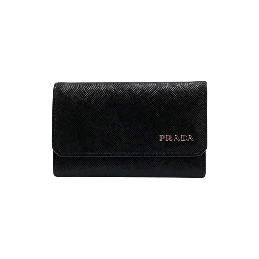 極 美品 希少品 保存箱付き PRADA プラダ ロゴ 金具 サフィアーノ