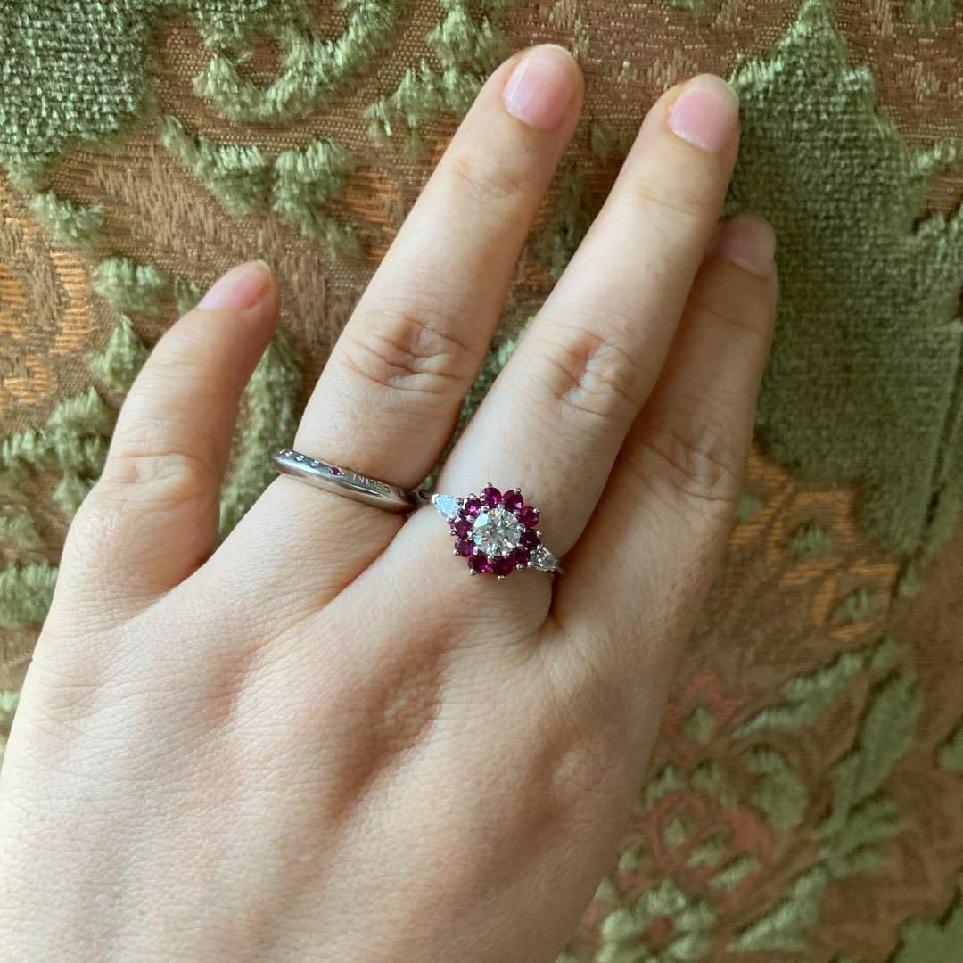 英国王室御用達　ガラード（Garrard）ルビー＆ダイヤモンド・クラスターリング 英国王室御用達 ガラード（Garrard）ルビー＆ダイヤモンド・クラスター