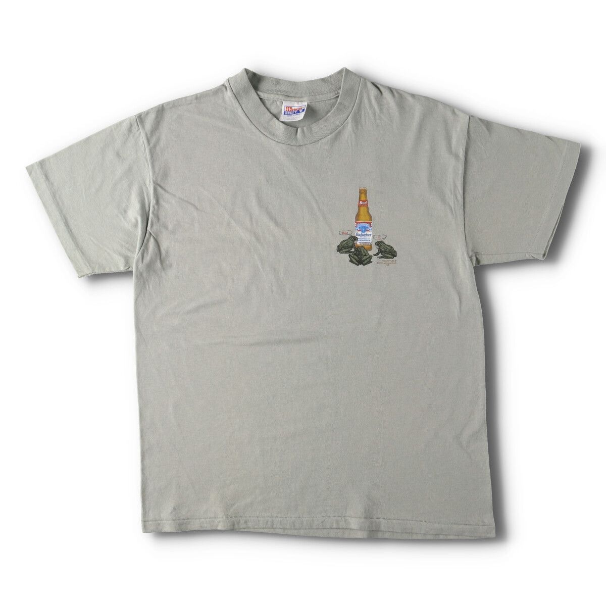 古着 90年代 ヘインズ Hanes BUDWEISER バドワイザー カエル柄  両面プリント アドバタイジングTシャツ USA製 ヴィンテージ/evb005140