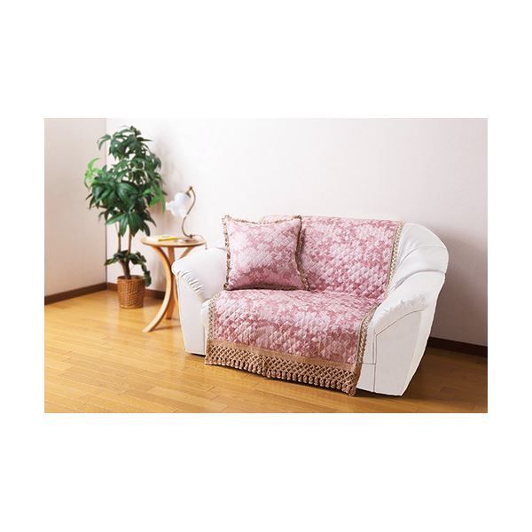 最新 ♪日本製 刺繍調 キルトジャカード織 ソファカバー ［3人掛用