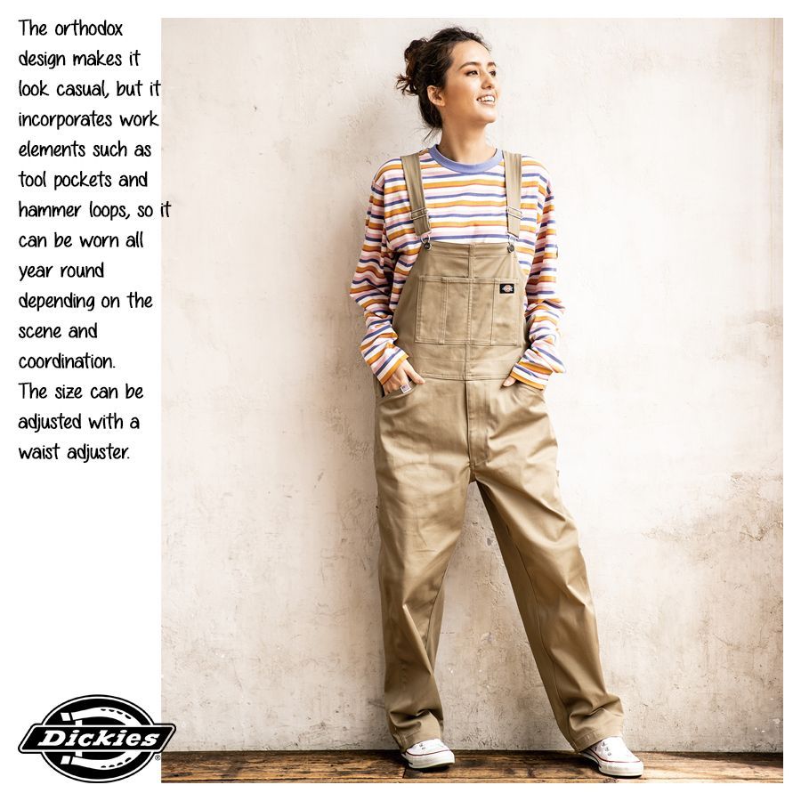Dickies ディッキーズ サロペット D-769 ホワイト SS～5L 男女兼用
