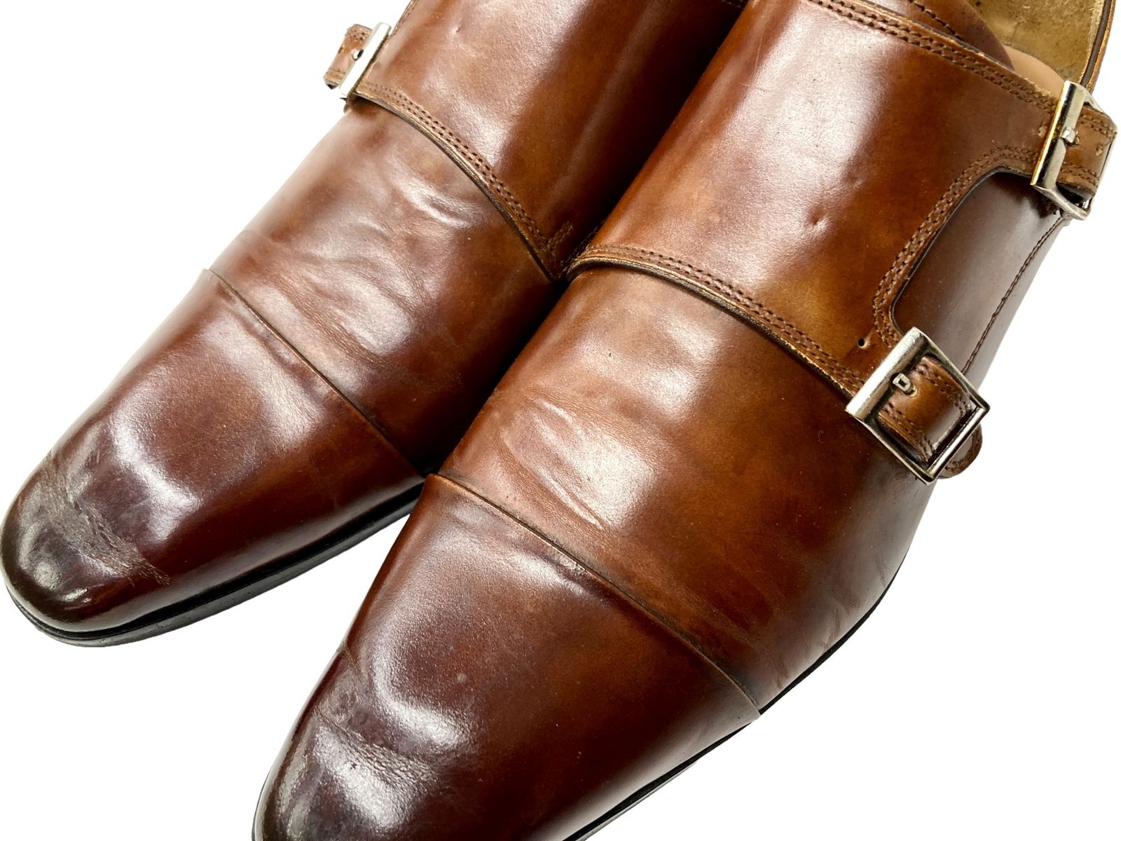 新品 未使用 日本製 チェントフェリーナ ダブルモンク ブラウン 7 25 革靴 Cento Felina (チェントフェリーナ) 日本製 革靴 ビジネス