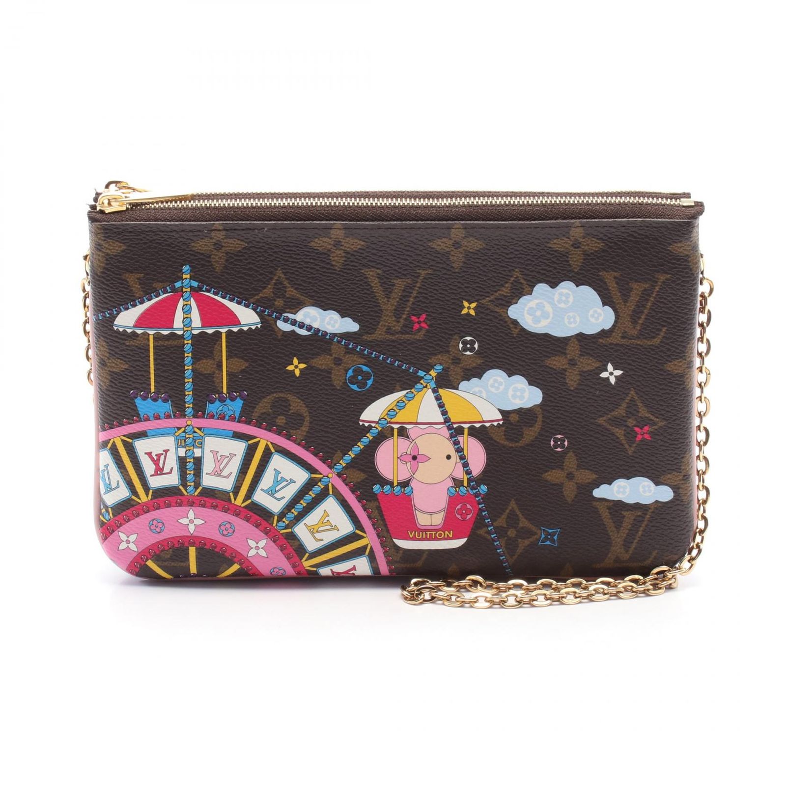 LOUIS VUITTON ルイ ヴィトン ポシェット ドゥーブルジップ モノグラム ヴィヴィエンヌ ショルダーバッグ