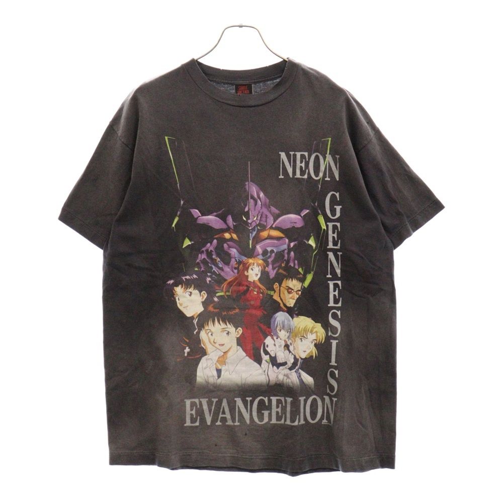 数量限定，限定SALE SAINT MICHAEL (セントマイケル) 24SS ×エヴァンゲリオン ヴィンテージ加工 プリント半袖Tシャツ カットソー ブラック SM-YS8-0000-C24 Tシャツ