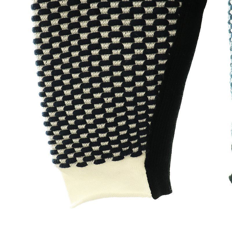 sacai luck - サカイラック ジャガードポップコーンニット セーター ウール混 2 紺 白 サカイラック sacai luck ジャガードポップコーンニット