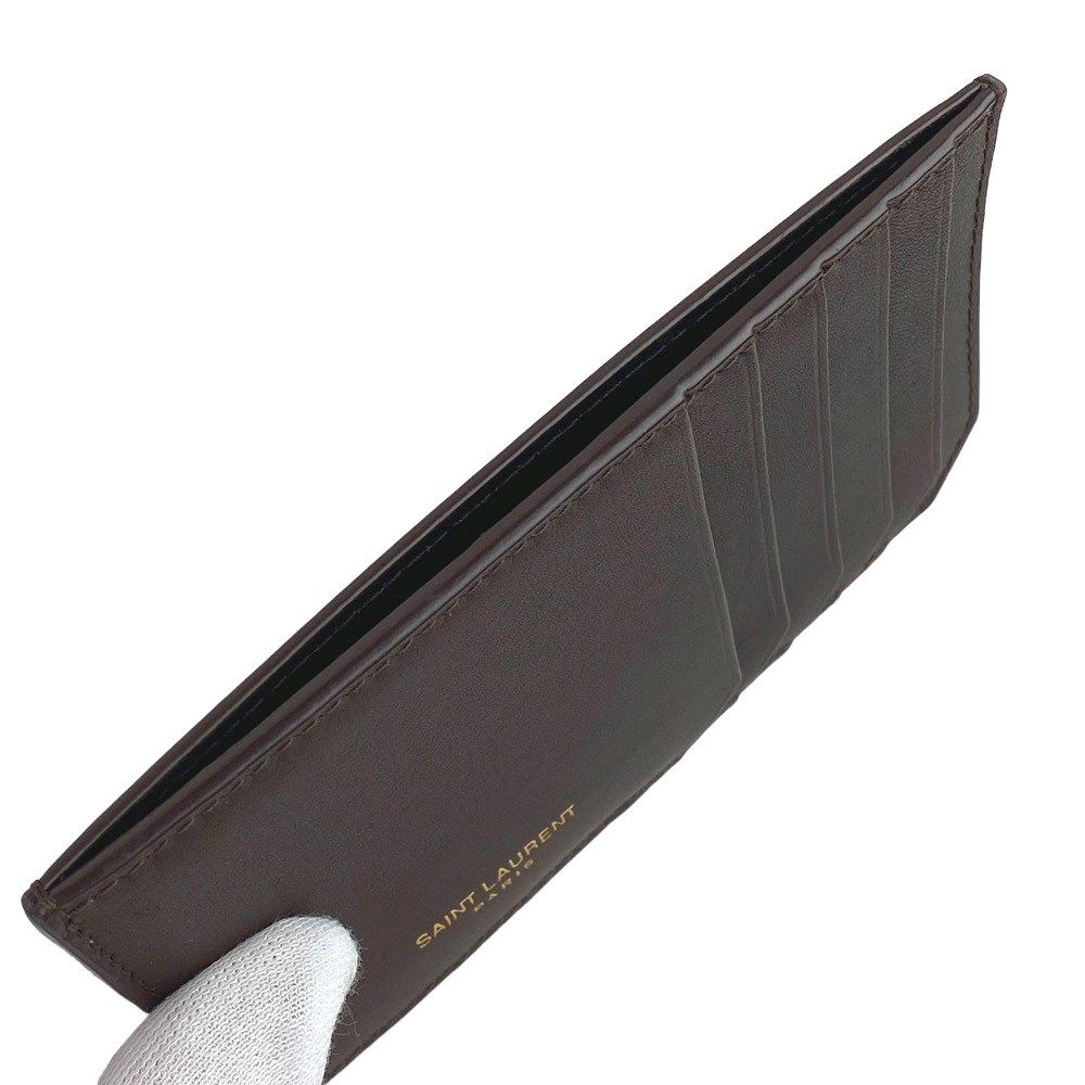 □新同□ サンローラン カード ケース ホルダー 名刺入れ カーフ  