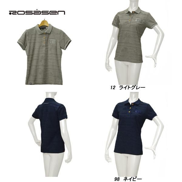 ロサーセン Rosasen レディース 春夏 麻混パイルジャガード 半袖