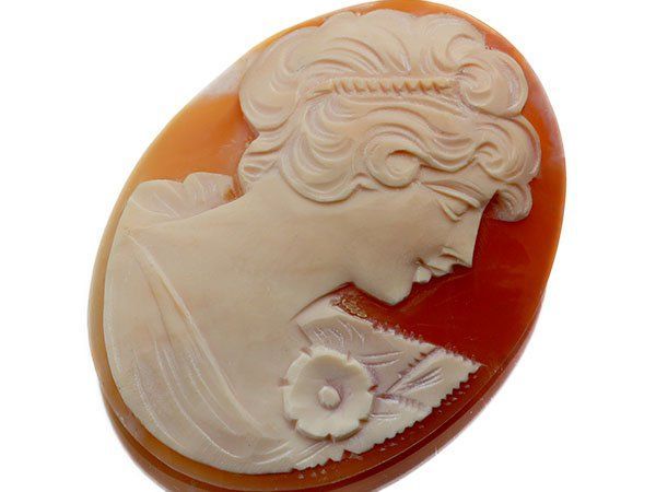 【海】カメオルース　貝シェル　貴婦人彫刻　４点セット　縦約５５ｍｍ 海】カメオルース貝シェル貴婦人彫刻4点セット縦約55mm