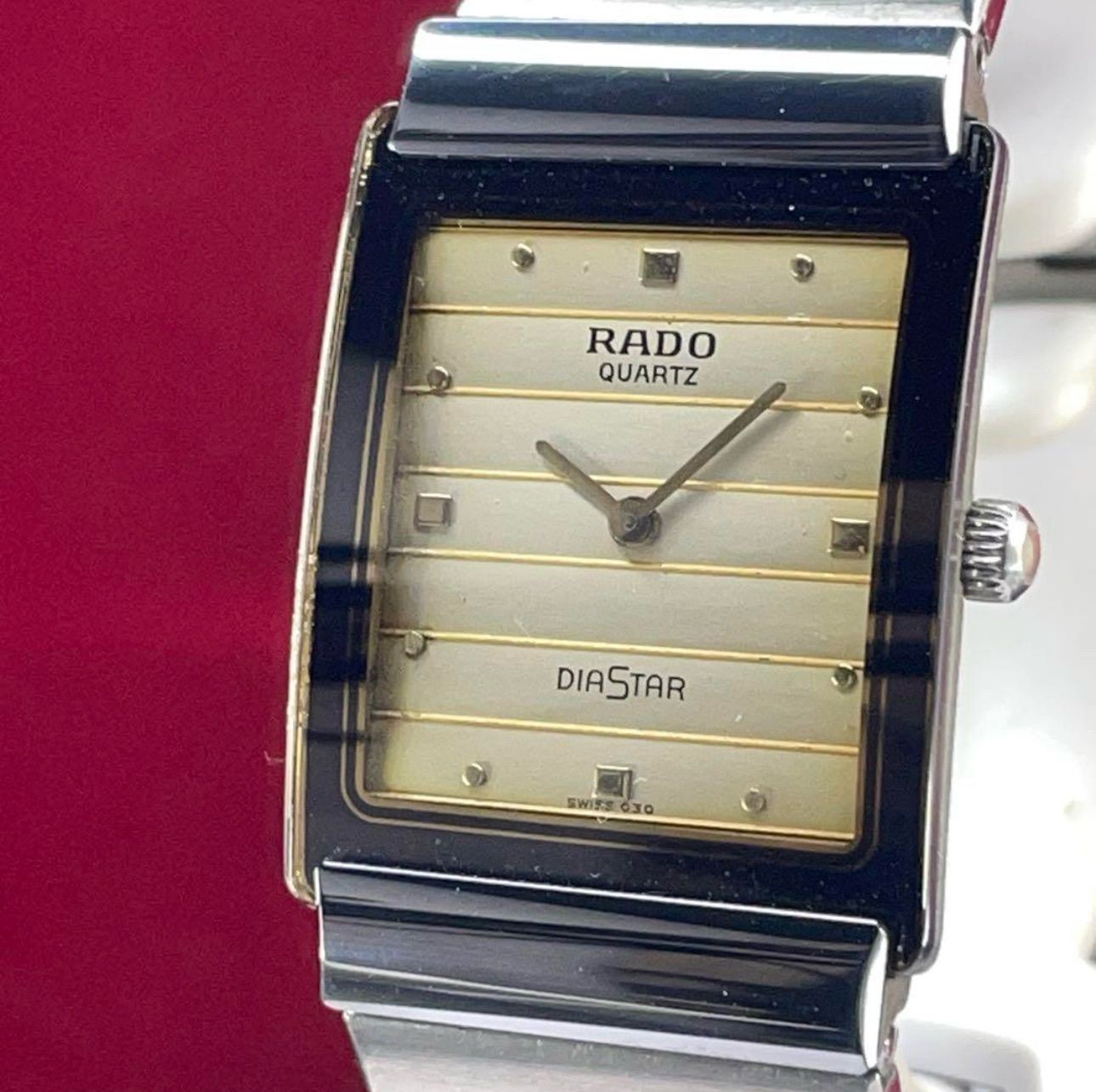 90s 最高級 RADO DIASTAR クォーツ 電池交換済 スイス製 腕時計 最高級 RADO DIASTAR QZ 電池交換済 純正ブレス スイス製 腕時計