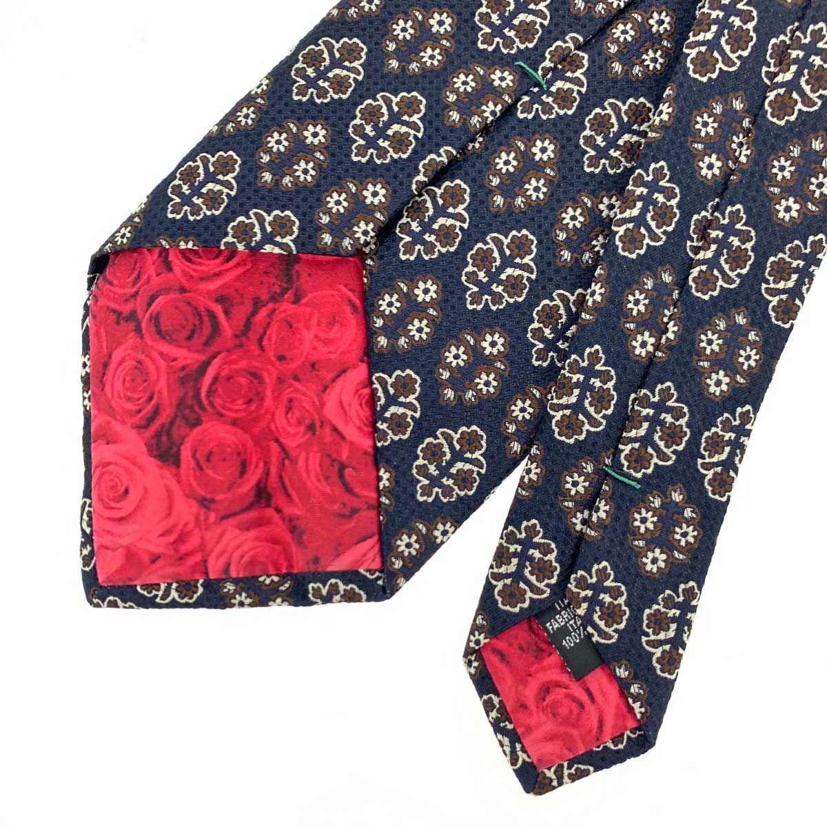 良好 Paul Smith ポールスミス ネクタイ ネイビー 花柄 シルク