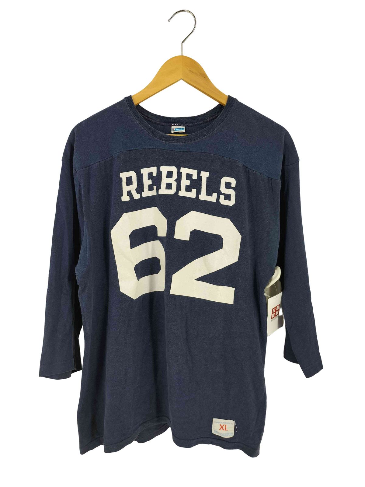 チャンピオン　ナンバリングT 70〜80s チャンピオン Champion 70-80s USA製 バータグ後期 62ナンバリング 七