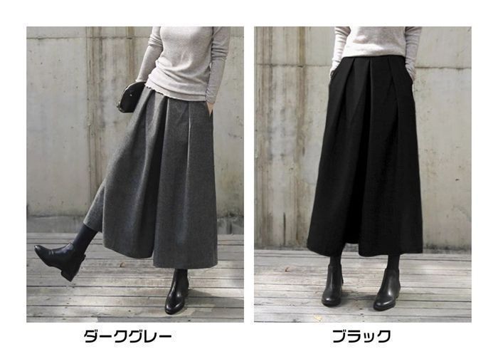 ワイドパンツ レディース 暖かい ガウチョパンツ タック 体型カバー スカーチョ ボリューム ワイド ゆったり アンクルパンツ 九分丈 美脚 細見え 防寒 スカンツ 揺られる 落ち感 フェミニン 秋冬 v7oZ352