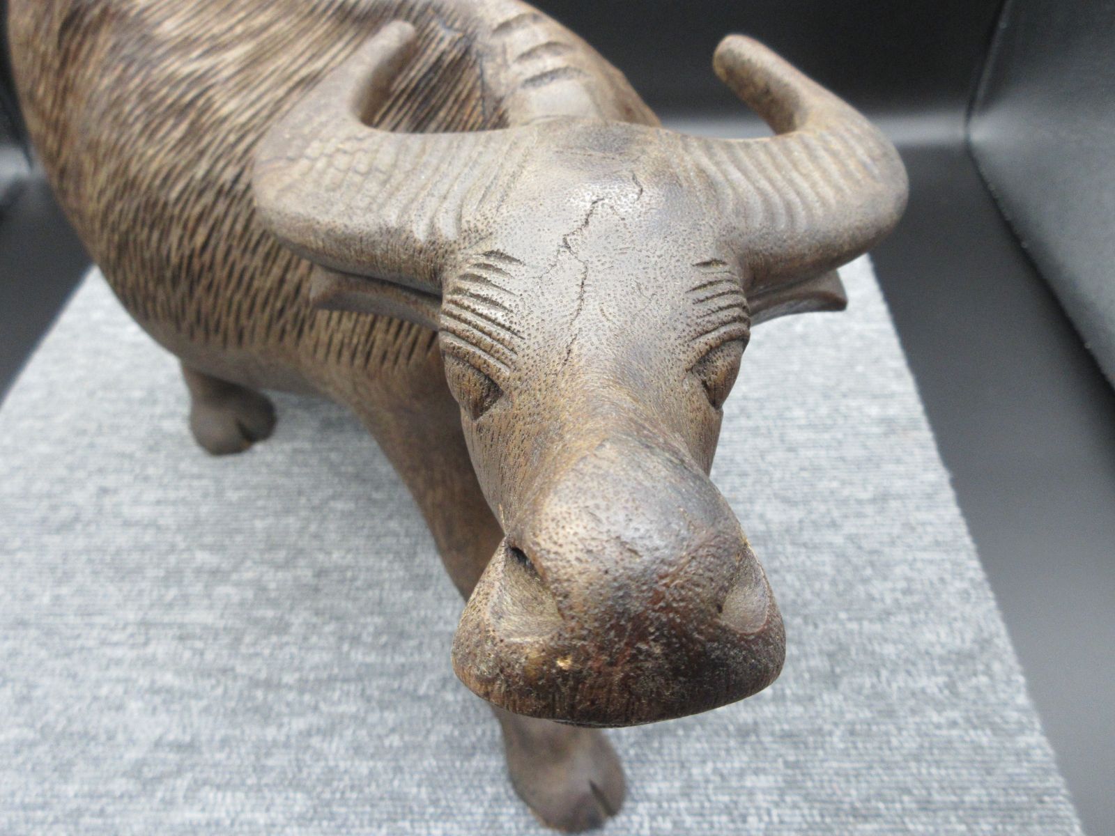 中国 水牛の角彫刻 象 置物 4点まとめて N 4599-