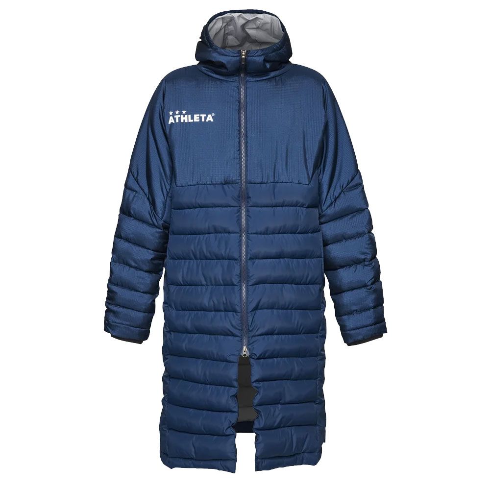 本日の アスレタ ATHLETA JR ベンチコート 25F ジュニア フットサル サッカー ウェア ベンチコート ロングコート 防寒 25AW 04167NJ NAVY 90 最安価に挑戦！